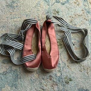 Avec Les Filles Pink Espadrilles with Gingham Laces